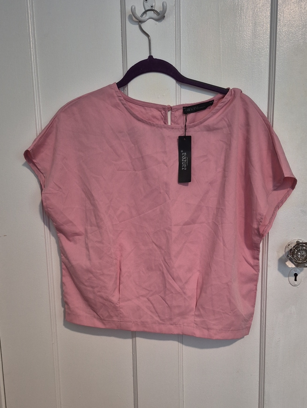 Zanzea Pink Short Sleeve Boxy Blouse